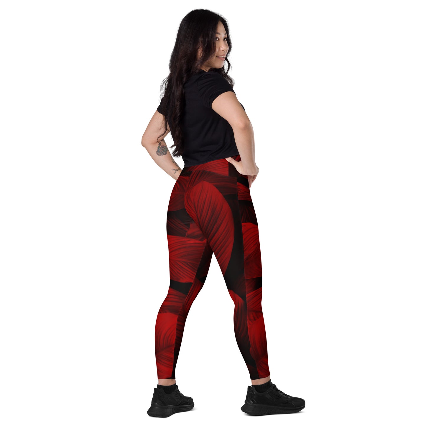 Redveil Women's Recycled Crossover Leggings With Pockets - FLAKOUT