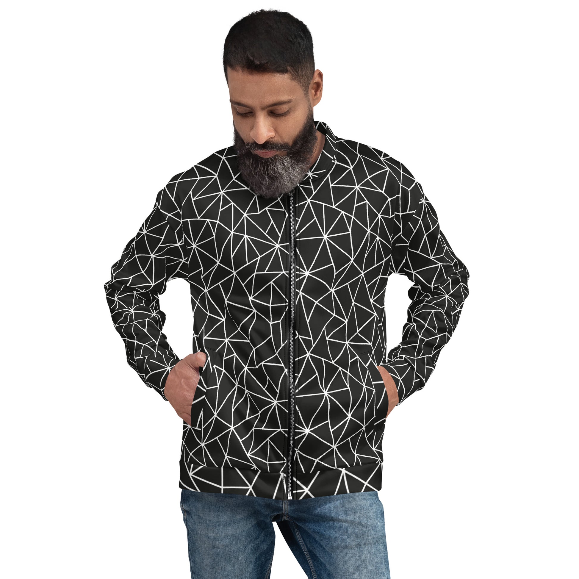 Angular Allure Men's Bomber Jacket - FLAKOUT