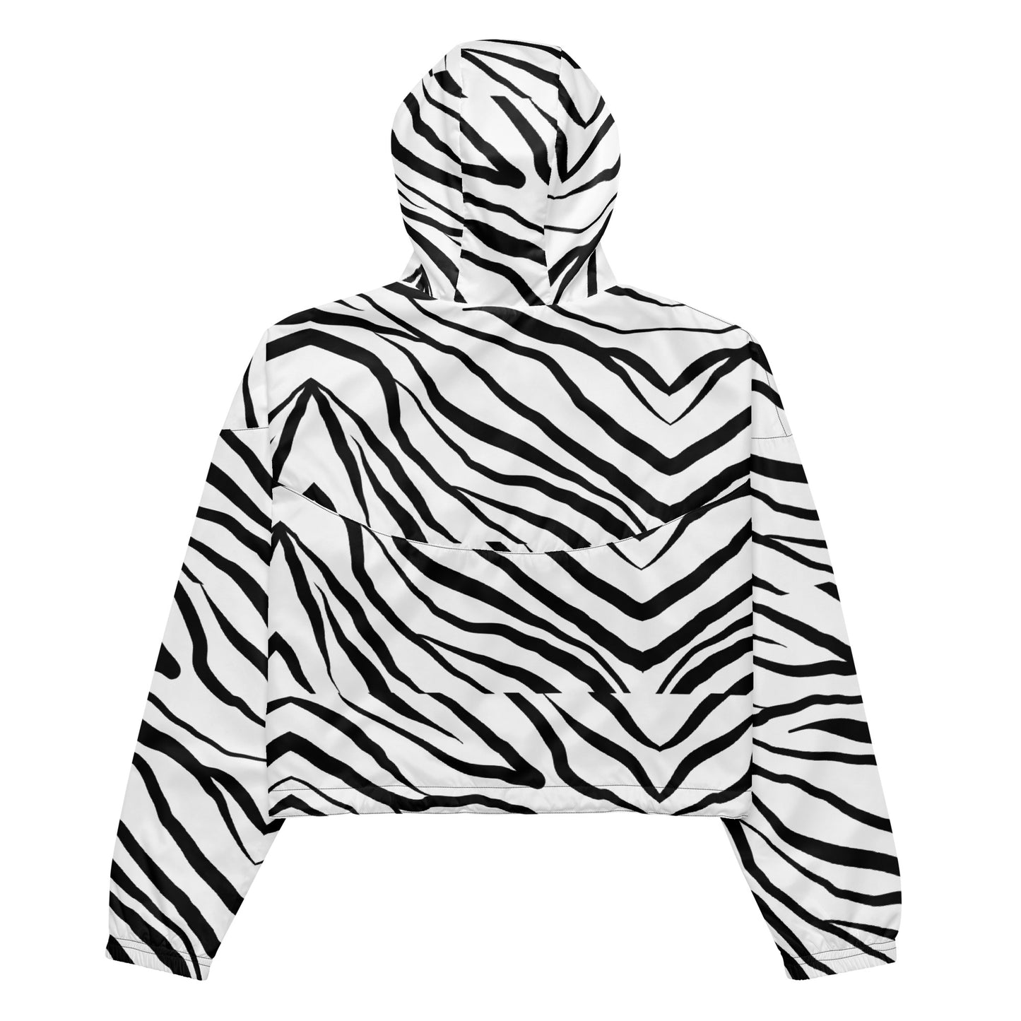 Striped Zebra Vibrance Women’s Cropped Windbreaker - FLAKOUT