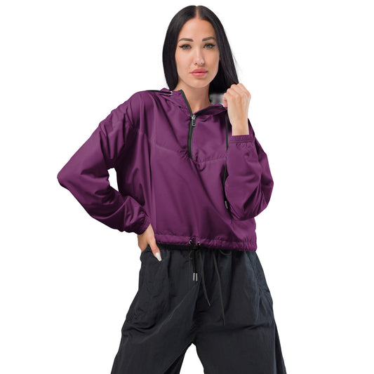 Palatinate Purple Women’s Cropped Windbreaker - FLAKOUT