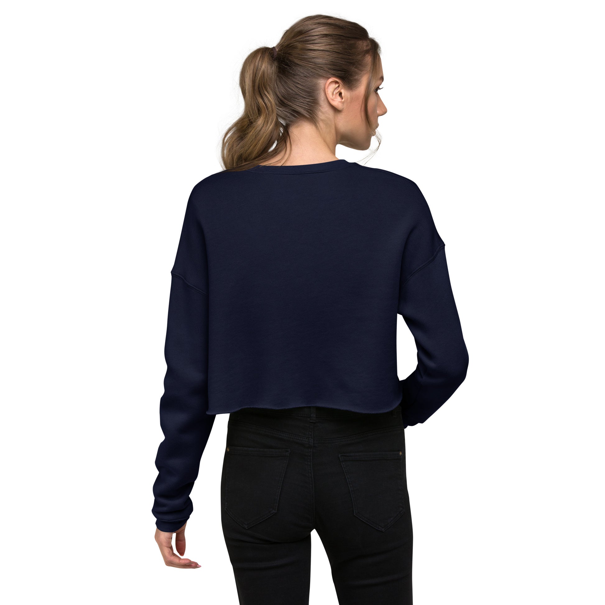 Divine Grace Blessed Women's Crop Sweatshirt - Navy - FLAKOUT