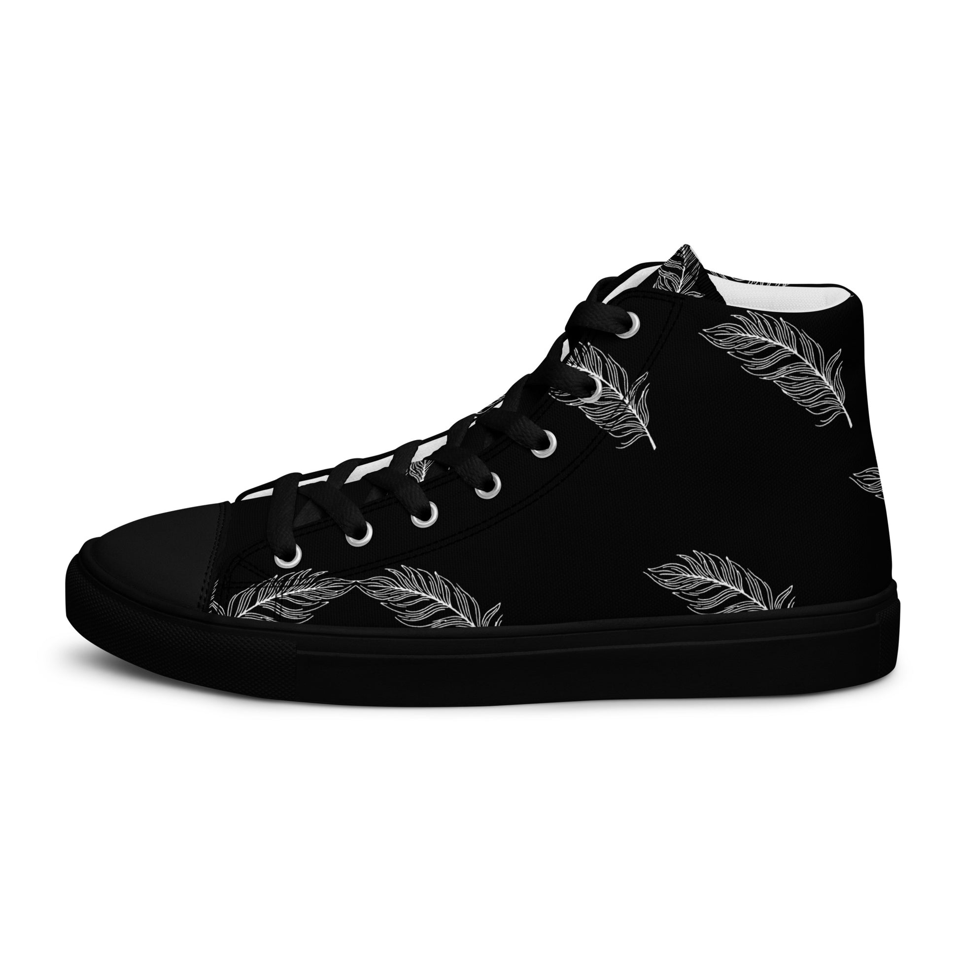 Ethereal Plumes Women's High Top Canvas Shoes - FLAKOUT