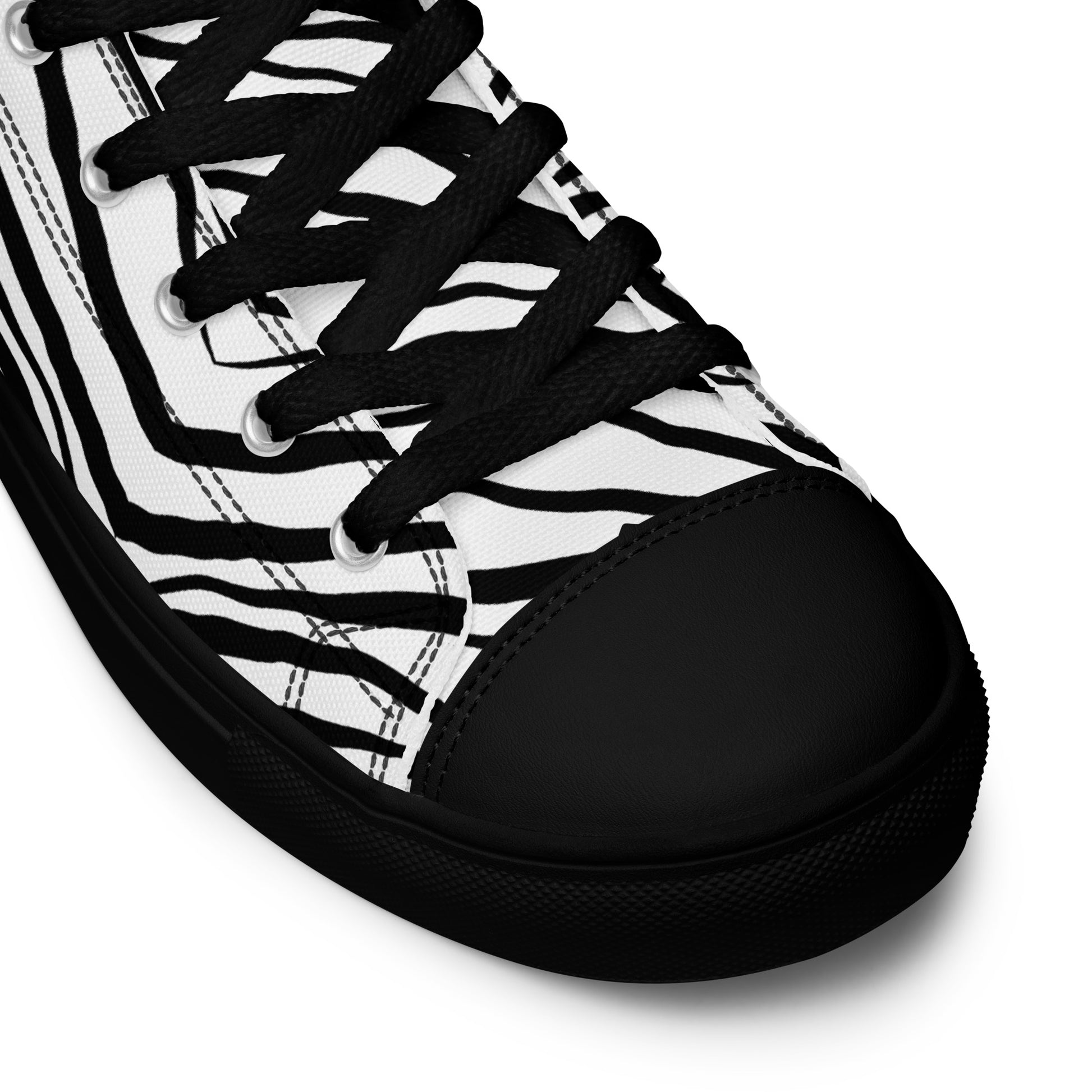 Striped Zebra Vibrance Women’s High Top Canvas Shoes - FLAKOUT