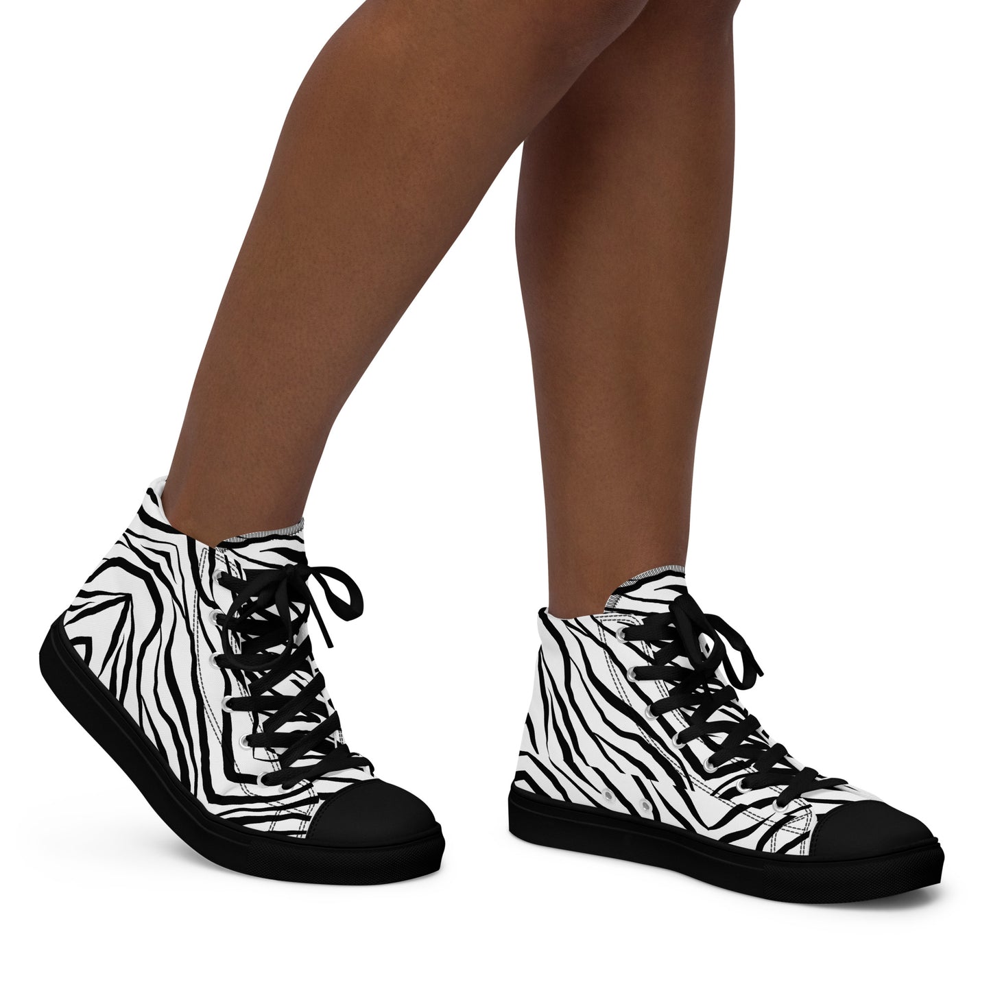 Striped Zebra Vibrance Women’s High Top Canvas Shoes - FLAKOUT