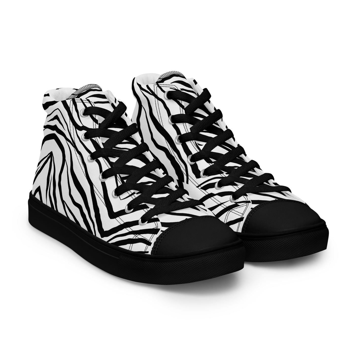 Striped Zebra Vibrance Women’s High Top Canvas Shoes - FLAKOUT