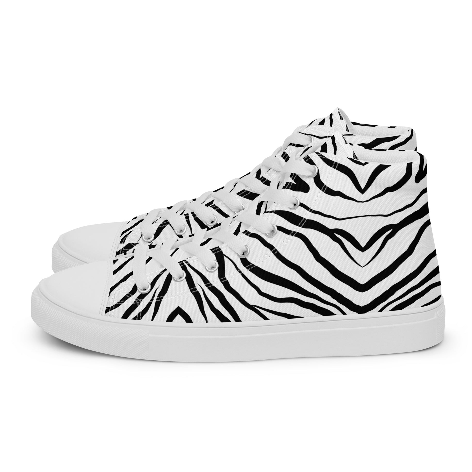 Striped Zebra Vibrance Women’s High Top Canvas Shoes - FLAKOUT