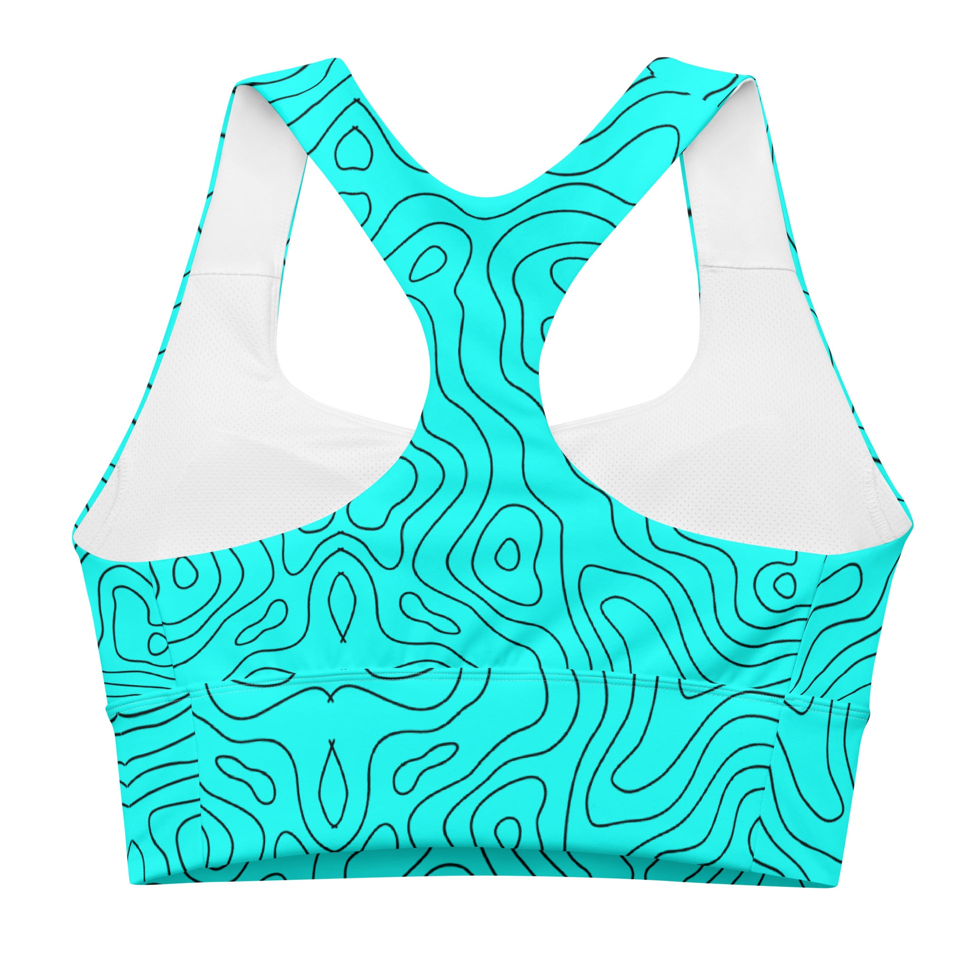 Blue Abyss Women's Longline Sports Bra - FLAKOUT